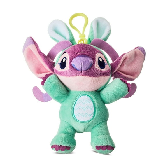 Disney Stitch Easter 5.5-inch Clip-On Angel as Bunny Plush Doll, Kids Ages 2 and up