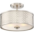 thumbnail image 2 of Trade Winds Hutchins Drum Semi-Flush Mount Ceiling Light in Brushed Nickel, 2 of 3