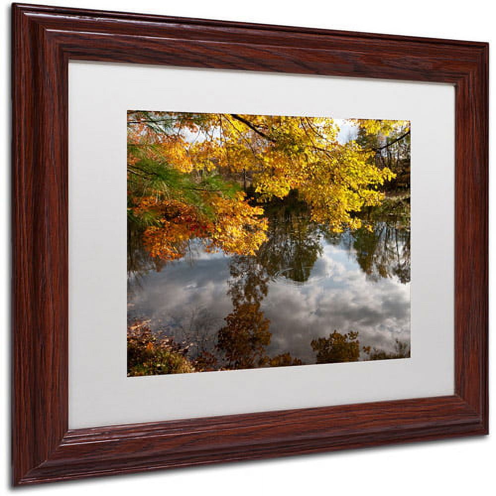 Trademark Fine Art "Kendal Lake Autumn" Canvas Art by Kurt Shaffer White Matte, Wood Frame