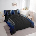 thumbnail image 3 of jejeloiu Minimalism Geometric Strips 7-Piece Twin Bedding Sets,Blue Gray Black Bedding Comforter Set For Adults Reversible, 3 of 8
