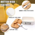 thumbnail image 4 of Ceramic Butter Dish with Lid and Knife for Countertop, (500ml) Large Butter Dish White, Butter Keeper, Butter Container with Airtight Covered for Refrigerator, 4 of 5