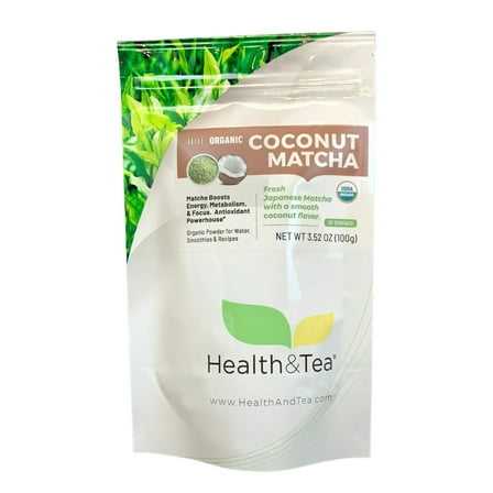 Health&Tea Coconut Matcha, Organic, Japan Green Tea Powder, Coconut Flavor, 3.5oz