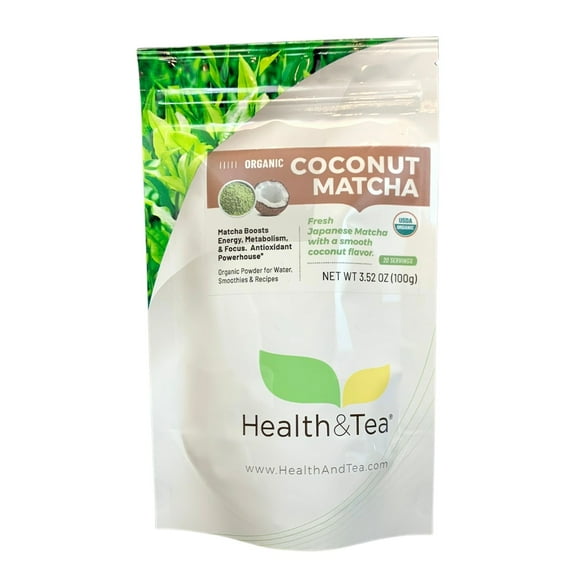 Health&Tea Coconut Matcha, Organic, Japan Green Tea Powder, Coconut Flavor, 3.5oz