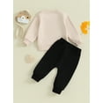 thumbnail image 4 of Bslissey Toddler Boys 2Pcs Valentine's Day Outfits Long Sleeve Letter Print Sweatshirt and Elastic Pants 3M 6M 12M 18M 24M 3T Infant Baby Boys Casual Daily Clothes, 4 of 10
