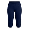 thumbnail image 5 of Nhthy Women's Plus Size Solid Casual Capri Pants, Comfort Loose Fit 7/8 Cropped Trousers with Side Pockets for All Day Wear Navy XXL, 5 of 8