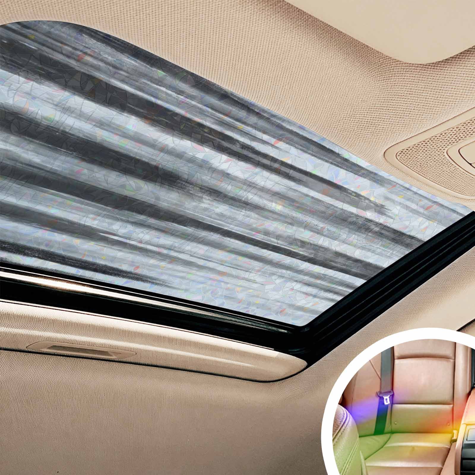 Black Gray White Window Privacy Film Stain Glass,Reusable Decorative Rainbow Window Film,Vintage Rustic Abstract Ombre Aesthetic Static Cling Sun Blocking Stickers Decals Covers 23.6" x 59" (2pcs)
