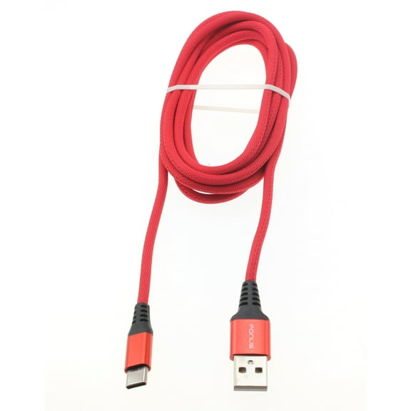 Type-C Red 6ft USB-C Cable for Moto G Stylus 5G (2022) Phone - Charger Cord Power Wire Long V1G Compatible With Motorola Moto G Stylus 5G (2022)