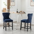 thumbnail image 3 of Westin Outdoor 24" Tufted Velvet Bar Stool (Set of 2), Black/Velvet Navy Blue, 3 of 6