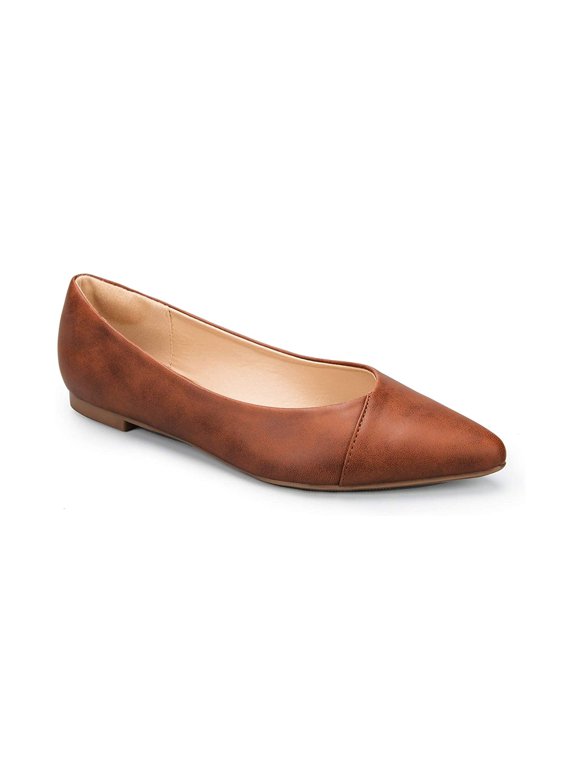 brown flats pointed toe