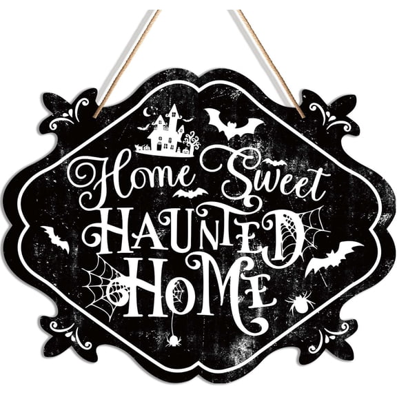Happy Halloween Wooden Sign 8x10 Inch with Rope for Wall Door Decor