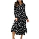 thumbnail image 1 of Vestido hasta el tobillo de otoño con estampado de vendaje de manga larga con cuello en V a la moda para mujer Fridja  NMB5194, 1 of 7