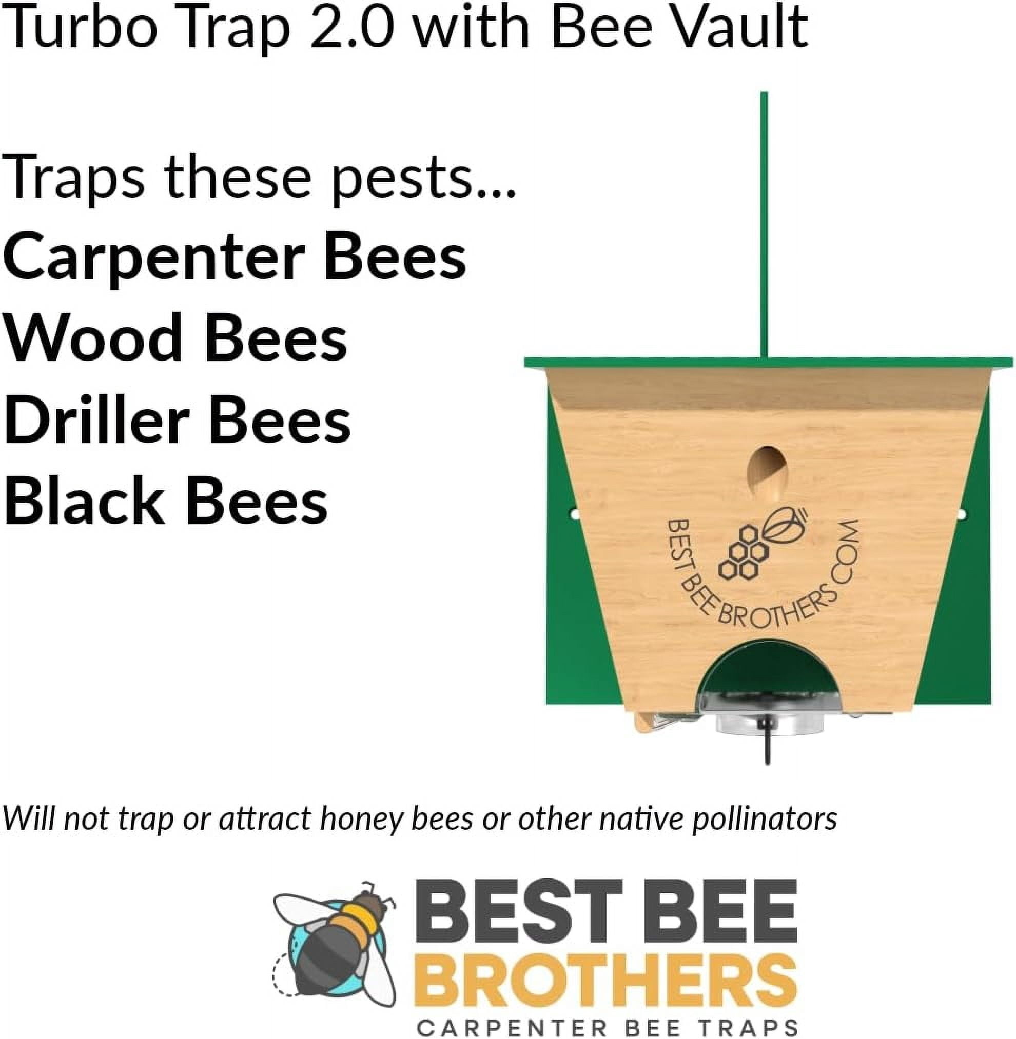 2-pack Best Bee Brothers Turbo Trap 2.0 - Professional Grade Carpenter Bee Trap, Bee Vault - 2 Pack — Residential Use, Standard Application