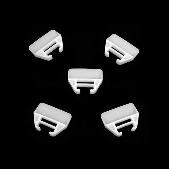 White Self-Lubricating Polyethylene Back Drawer Track Slide Bearing - Set of 5