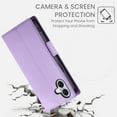 thumbnail image 3 of Compatible with iPhone 16 Wallet Case, Classic PU Leather Flip Folio Case with Card Holders Kickstand [Shockproof TPU Inner Shell] Phone Cover for iPhone 16, Purple, 3 of 7