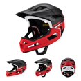 thumbnail image 2 of Casco de bicicleta de cara completa con forro desmontable resistente a impactos, casco de bicicleta de montaña y carretera, accesorios de ciclismo negro rojo, 2 of 8