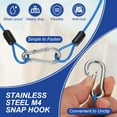 thumbnail image 4 of Uxcell 3.3ft (39.4") Security Steel Cable with Snap Hook, 1Pcs Coated Flexible Double Loop Wire Rope Bike Cable Lock Security Chain for Outdoor Travel Luggage, Clear Blue, 4 of 7