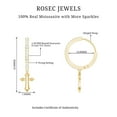 thumbnail image 5 of Rosec Jewels Certified Moissanite Cross Drop Earrings for Women (D Color VS1 Clarity) - Moissanite Faith Earrings with Jewelry Box, 14K Yellow Gold, 5 of 6
