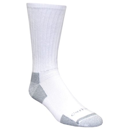 Carhartt Men's All Season Cotton Crew Work Sock 3 Pack (White, L)