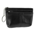 thumbnail image 3 of Unique Bargains 1 Pc Coin Purse Wallet Portable Mid-Line Two Zipper Pocket Coin Purse Pouch Black, 3 of 5