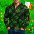 thumbnail image 2 of Men's St Patrick's Day Half Zip Sweatshirt Long Sleeve Clover Graphic Pullover, 2 of 5