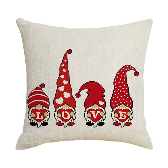 TIMIFIS Décoration de la Saint-Valentin Housse de Coussin de Sofa Carrée de la Saint-Valentin Camion Gnome Amour Câlin