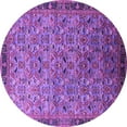 thumbnail image 1 of Ahgly Company Indoor Round Oriental Purple Industrial Area Rugs, 7' Round, 1 of 4