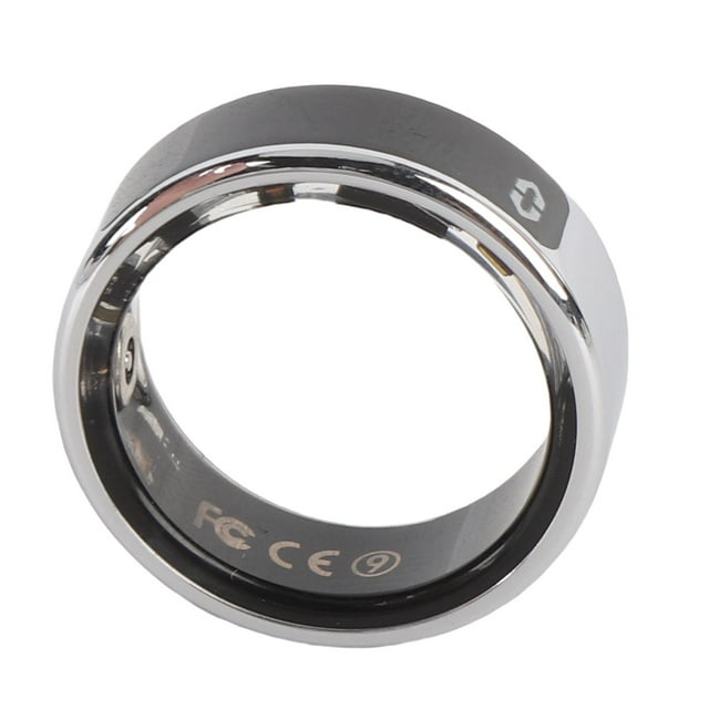 Touchscreen Smart Ring Silver Color Touchscreen Charging Dock Multifunctional 5ATM Rain Proof Smart Fitness Ring