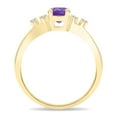 thumbnail image 3 of SZUL Women's Round Shaped Amethyst and Diamond Sparkle Ring in 10K Yellow Gold, 3 of 5