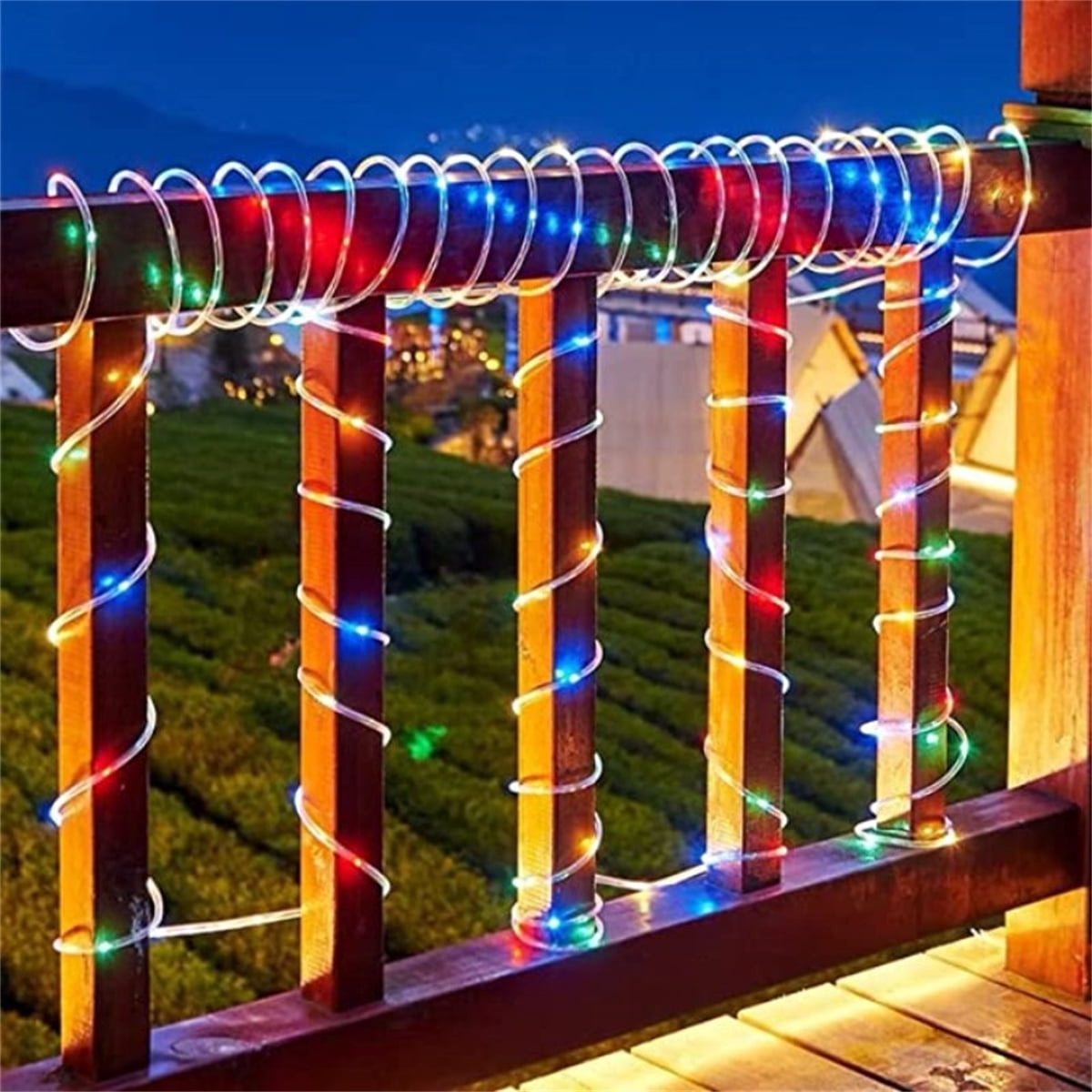 Solar Rope Lights, LED Solar String Lights, Solar Lights Rope Waterproof Tube Lights with Solar Panel for Outdoor Indoor Home Decoration Garden Patio Parties, 72 Feet 200 LED 8 Modes, 2Pack