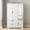 White, variant on Mintazer Freestanding Wardrobe Armoire with Mirror & 4 Door, 71" Tall Clothing Storage Cabinet with Motion Sensor Light & 2 Large Drawers for Bedroom, Black