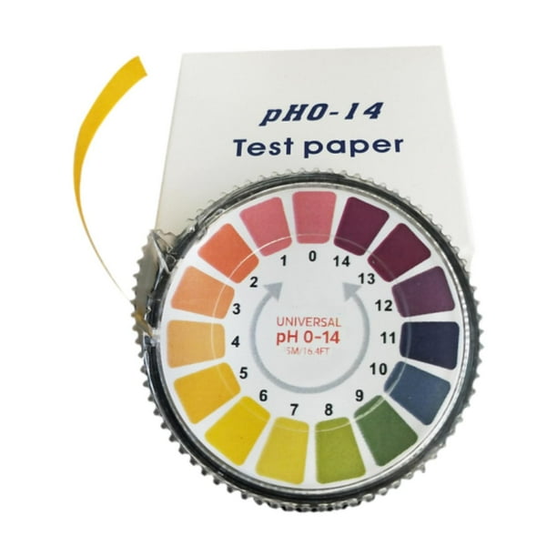 de prueba de pH de 5m rollo, prueba de líquido, pH 0-14, kit de papel de prueba de medición, probador de agua, tira de prueba de suelo
