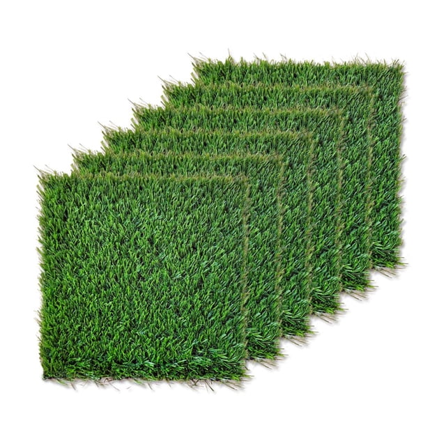 Piso Deck Pasto Sintético Wpc Modular Jardín 30x30cm Fácil Instalación 6pzs