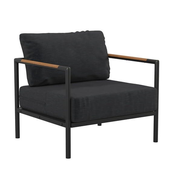 Flash Furniture Lea Series Steel Patio Lounge Chair - Charcoal