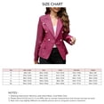 thumbnail image 6 of Women Office Jackets Plaid Printing Long Sleeve Turn Down Collar Stylish Suit Coat for Spring Autumn Red S, 6 of 6