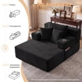 thumbnail image 6 of ZIVACATE 60" Chaise Lounge Chair Indoor with 3 Pillows, Oversized Deep Seat Sleeper Couch, Deep Seat Loveseat Chair for Living Room, Black, 6 of 7