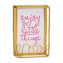 Golden Square Art Photo Frame, Pink Golden Square Art Photo Frame, Golden Square Art Photo Frame, Light Metal Tabletop Display for Living Room And Bedroom, by Elapind