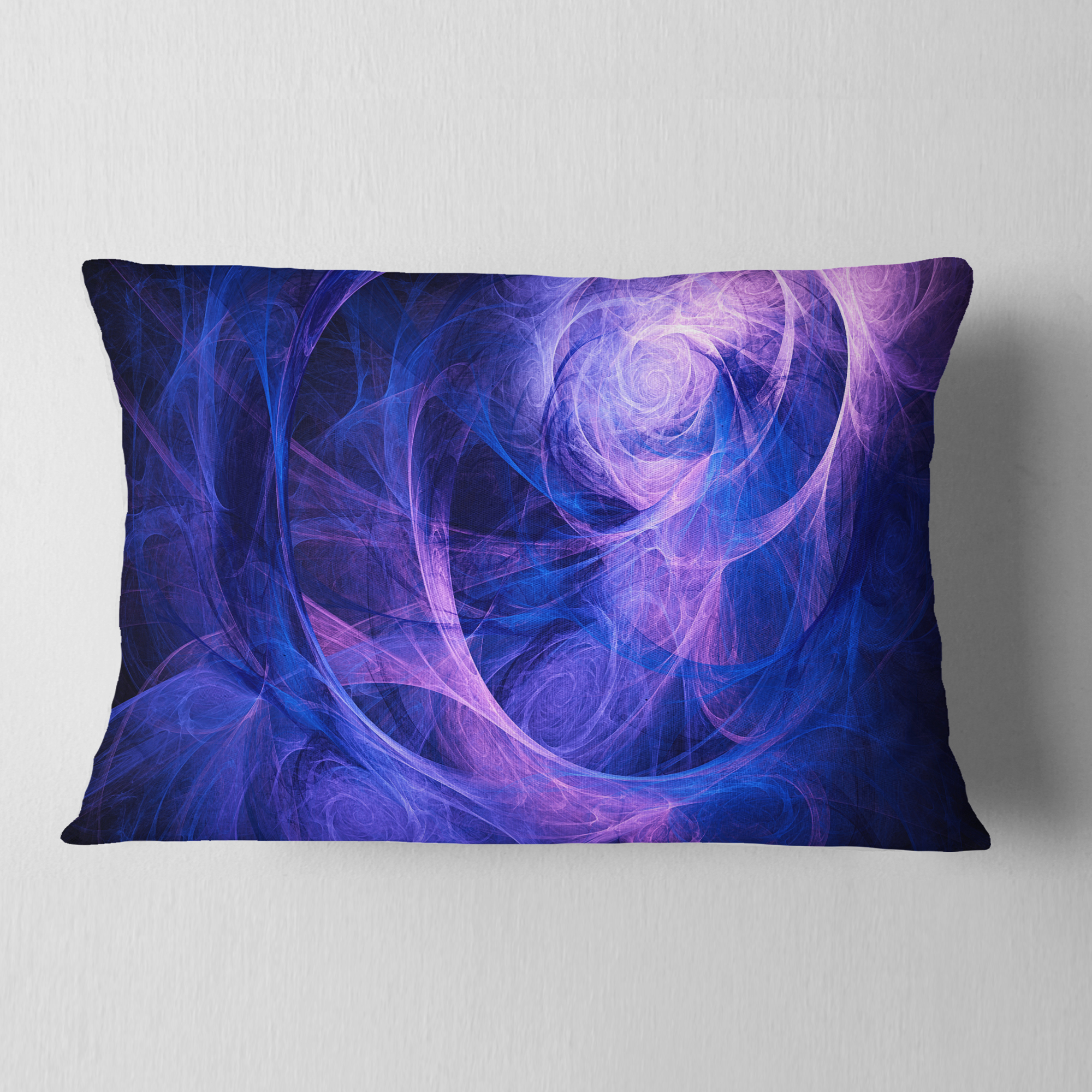 Designart Bright Blue Stormy Sky - Abstract Throw Pillow - 12x20
