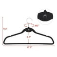 thumbnail image 4 of Cascading Velvet Hangers 100 Pack Slim Non Slip Clothes Hangers with Swivel Metal Hooks for Closet Storage Black, 4 of 8