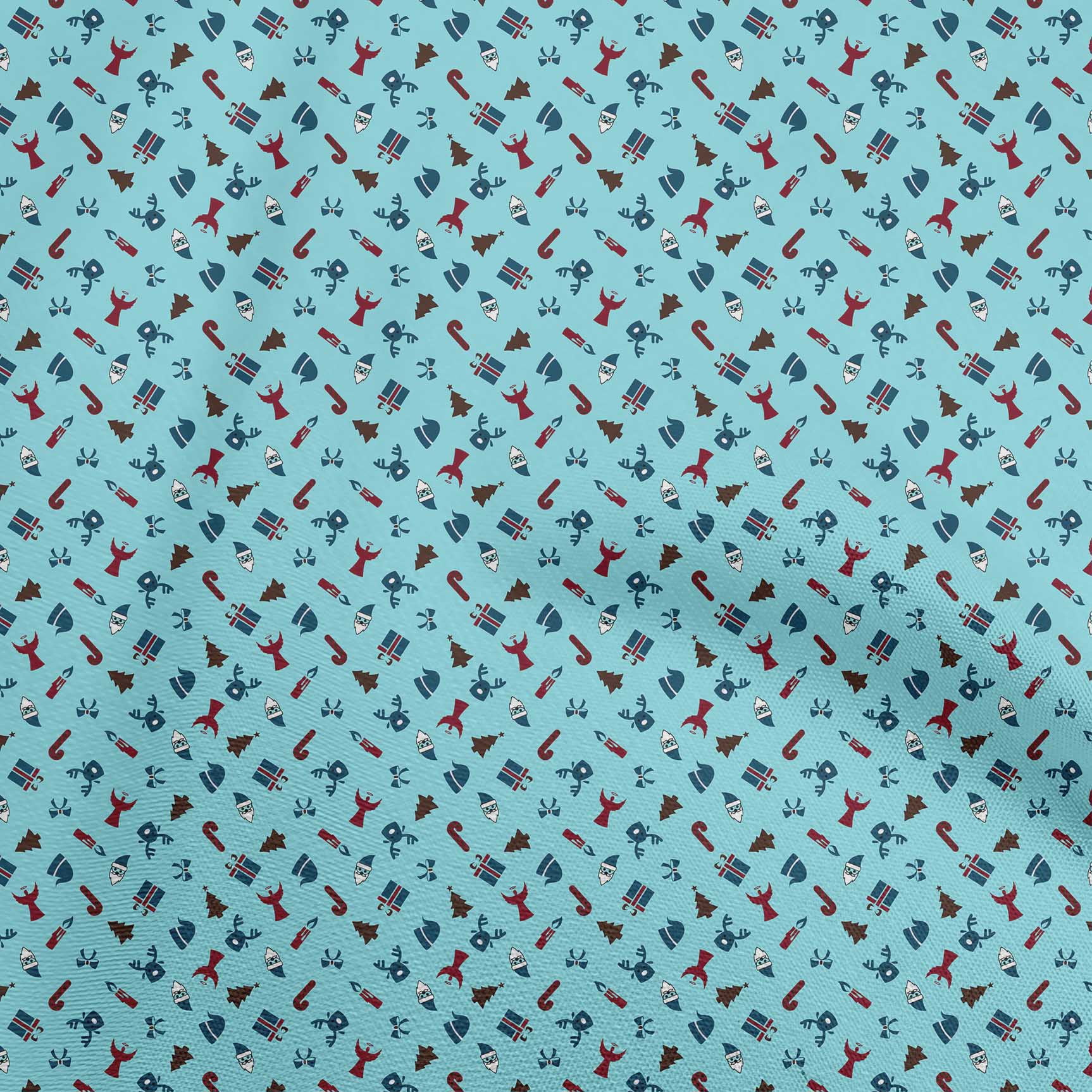 oneOone Cotton Cambric Light Blue Fabric Christmas Diy Clothing Quilting Fabric Print Fabric By Yard 56 Inch Wide