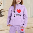 thumbnail image 2 of Girls' Clothing Sets Clearance Long Sleeve Heart Printed Shirt Pants Set Letter Print Casual Clothes Set for Children Kids,Purple,3-4 Years, 2 of 4