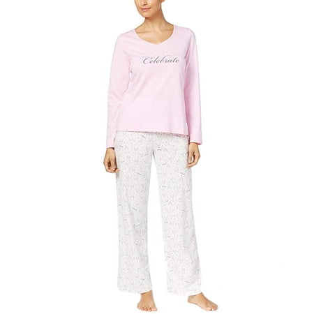 

allbrand365 designer brand Womens Graphic Top And Printed Pants Pajama Set