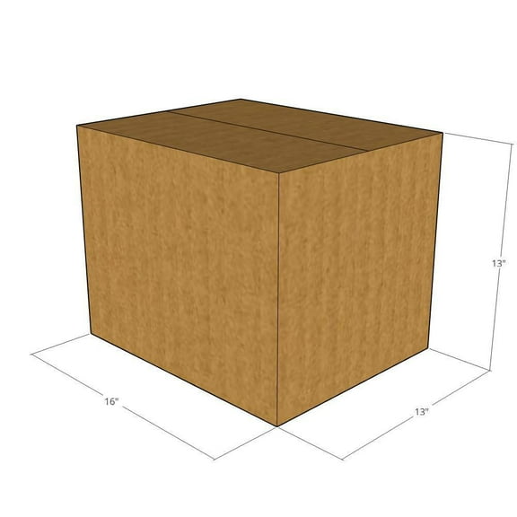 16x13x13 Kraft Brown Corrugated Shipping Boxes, 32 ECT Single-Wall, Qty 5