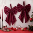 thumbnail image 4 of Christmas Large Red Bow Decor Giant Ribbon Bow, 9.8 x 7 Inch Holiday Tree Topper Ornament for Christmas Decorations Indoor Wedding Party Wall Door Room Display, 4 of 5