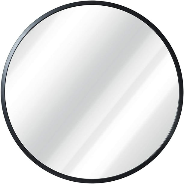HBCY Creations Black Circle Wall Mirror 20 Inch Round Wall Mirror for