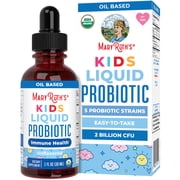 MaryRuth's Kids Liquid Probiotic for Digestive & Gut Health, Ages 4+, USDA Organic, Non-GMO, Vegan, Gluten-Free, 1-Count, 1 fl oz (30 ml)