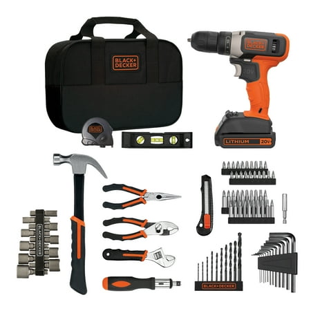 BLACK+DECKER 20V MAX* Lithium Ion Drill 84 Piece Project Kit