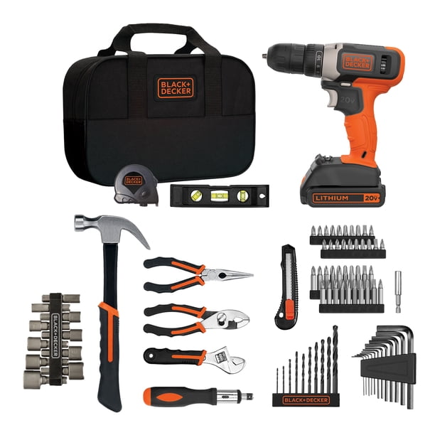 BLACK+DECKER 20V MAX* Lithium Ion Drill 84 Piece Project Kit