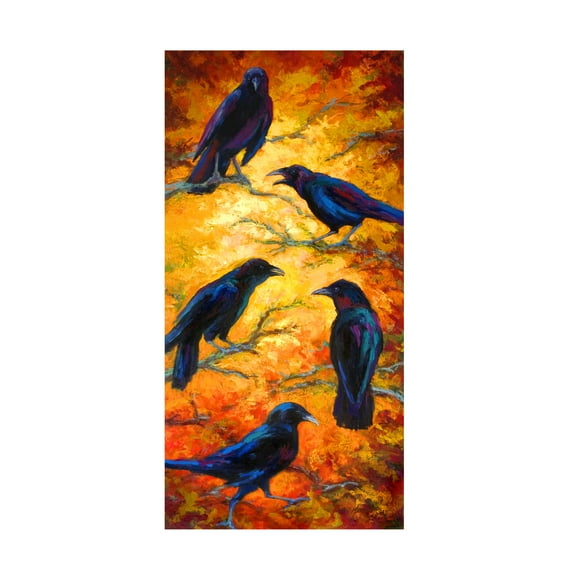 Trademark Fine Art Marion Rose Crows 9 Canvas Wall Art - 16x32
