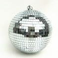 thumbnail image 3 of Matsuzay Bola de discoteca colgante, lámparas redondas de cristal plateado, barra de luz de escenario musical, fiesta, boda, cumpleaños, Iluminación navideña 15cm /Plata, 3 of 6