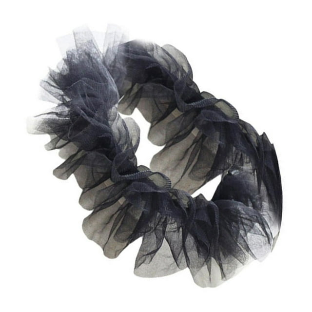 Yingyy Ruffle Neck Collar Elizabethan Clown Cosplay Black Children with tulle Adjustable
